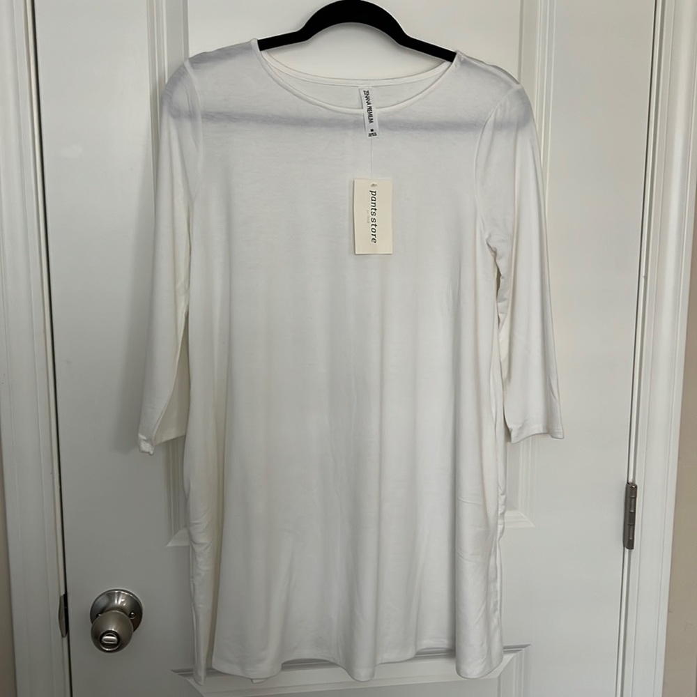 NWT Zenana Premium 3/4 Sleeve Tunic // Ivory